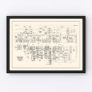 Vintage Map of Nashua, NH Business Section 1946