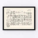 Vintage Map of New Bedford, MA Business Section 1946