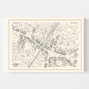 Vintage Map of New Britain, CT Business Section 1946