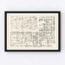 Vintage Map of New Haven, CT Business Section 1946