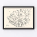 Vintage Map of New London, CT Business Section 1946