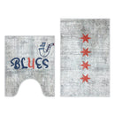 Chicago Design 2 Piece Bathroom Rugs Set | Mutlicolor