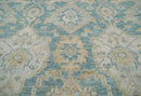 9x12 Aqua Hand Knotted Traditional Turkish Oushak 100% Wool Oriental Area Rug