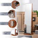360° Rotating Mirrored Jewelry Cabinet Armoire 3 Color LED Modes Lockable by LJGDeals