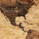 Custom Vintage World Map Canvas Wall Art – Custom Framed