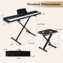 88-Key Electric Piano Keyboard with Adjustable Stand and Portable Bag by LJGDeals