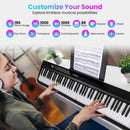 88 Key Foldable Electric Keyboard Piano with Wireless MIDI and Dual Speakers by LJGDeals