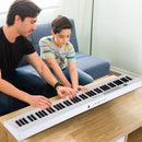 88 Key Foldable Electric Keyboard Piano with Wireless MIDI and Dual Speakers-White