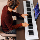88 Key Foldable Electric Keyboard Piano with Wireless MIDI and Dual Speakers-White