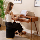 88-Key Graded Hammer Action Weighted Keyboard with Push-pull Drawer-Brown by LJGDeals