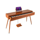88-Key Graded Hammer Action Weighted Keyboard with Push-pull Drawer-Brown by LJGDeals