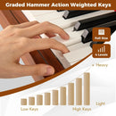 88-Key Graded Hammer Action Weighted Keyboard with Push-pull Drawer-Brown by LJGDeals