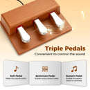 88-Key Graded Hammer Action Weighted Keyboard with Push-pull Drawer-Brown by LJGDeals