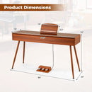 88-Key Graded Hammer Action Weighted Keyboard with Push-pull Drawer-Brown by LJGDeals