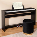88-Key Hammer Action Weighted Keyboard with Furniture Stand-Black by LJGDeals