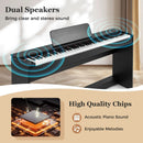 88-Key Hammer Action Weighted Keyboard with Furniture Stand-Black by LJGDeals