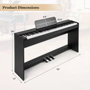 88-Key Hammer Action Weighted Keyboard with Furniture Stand-Black by LJGDeals