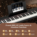 88 Keys Velocity-Sensitive Piano Keyboard with French DREAM Audio Source-Black by LJGDeals