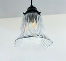 Heavy Pressed Scallop Flare Holophane Pendant