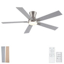 Low Profile Flush Mount Intergrated LED Ceiling Fan With Light And Reversible Quiet Motor by Unique Piece Furniture