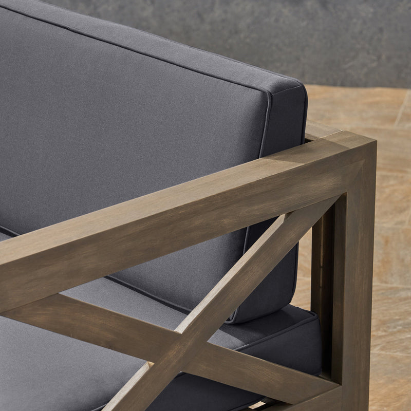 ALCOVE LSHAPE SOFA SET, DARK GREY