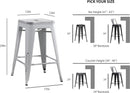 Backless Modern Industrial Bar Stools (Set of 2)
