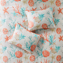 7 Piece Cotton Sateen Comforter Set Coral California King