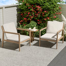 Outdoor Acacia Wood Armchair, Set of 2, Patio Club Chair with Cushions, Light Teak by HouseOfZazla