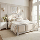 Queen Size Wooden Bed Frame with Upholstered Headboard