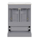 Bathroom Vanity With Sink, 1 Divided Drawer And 2 Soft Close Doors With Double Shelf