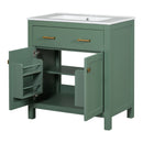 Bathroom Vanity With Ceramic Sink, Modern Single Bathroom Cabinet With 2 Doors And A Shelf, Soft Close Doors by HouseOfZazla