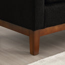 53.5"W Elegant Upholstered Bench, Ottoman with Wood Legs & Bolster Pillows for End of Bed, Bedroom, Living Room, Entryway, Black