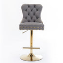 Thick Swivel Barstools Adjusatble Seat Height From 25-33", Modern Upholstered Bar Stools With Backs Comfortable Tufted For Home Pub And Kitchen Island (Set of 2) by HouseOfZazla