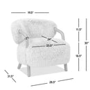 Becker - Rustic Oak Sheepskin Upholstered Accent Arm Chair - Taupe Beige by HouseOfZazla
