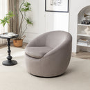 Winnie Modern Teddy Fabric Barrel Chair - 360° Swivel