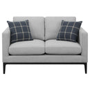 Saba - Cushion Back Loveseat With Pillow Top Arms - Light Gray