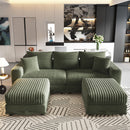 Convertible Deep Seat Sofa With Soft Pillows And Ottomans by HouseOfZazla