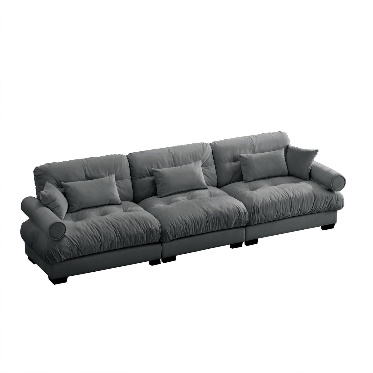Modern Oversize Sofa With Cloud Like Comfort, Featuring Waist And Throw Pillows, photo 5 of 28