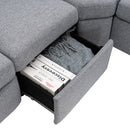 Power Recliner Sectional Sofa Home Theater Reclining Sofa With Two USB Ports, Two Storage Drawers For Living Room by HouseOfZazla