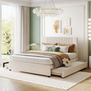 Upholstered Platform Bed With Drawers, Classic Headboard Design by Unique Piece Furniture
