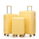 3 Pieces Set 20" / 24" / 28" Spinner Wheel Luggage With Combination Lock by HouseOfZazla