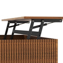 Rectangle Lift Top Coffee Table With Hidden Storage And Lower Shelf - Brown by HouseOfZazla