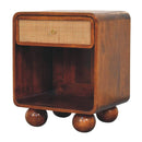Open Woven Bedside Table, 1 Drawer - Chestnut by Unique Piece Furniture