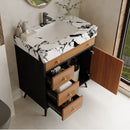 Modern Free-Standing Bathroom Vanity with Ceramic Sink & Sintered Stone Top by HouseOfZazla
