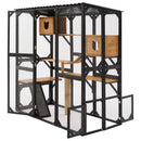 Outdoor Cat Enclosure With Sleeping Houses, Jumping Platforms, Scratching Post by HouseOfZazla