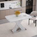Modern Rectangle Dining Table With Stretchable TopAnd X Shape Legs by HouseOfZazla