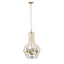 4 Light Metal Chandelier, Hanging Light Fixture With Adjustable Chain For Kitchen, Bulb Not Included - Gold by HouseOfZazla