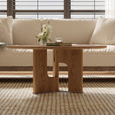 Rustic Ash Wood Veneer Coffee Table