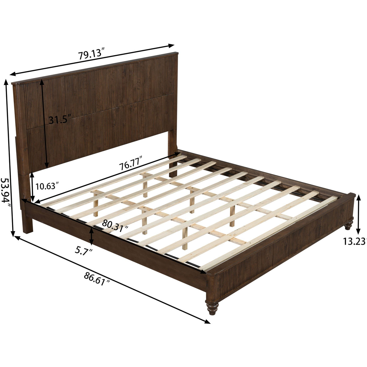 Platform Bed Frame With Tall Headboard, photo 39 of 40