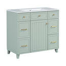 Bathroom Vanity With Ceramic Sink, Soft Close Doors, Adjustable Shelves by HouseOfZazla